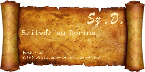 Szilvásy Dorina névjegykártya