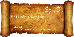Szilvásy Dorina névjegykártya